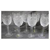 Eight Waterford wine glasses
