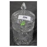 Three tier lidded cut crystal vase