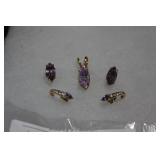 14kt Amethyst Earrings & Pendant -6.4gtw