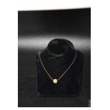 14kt gold necklace with CZ bauble - 4.5gtw