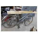 Rustic art - Ross bicycle display with wood slab