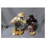 Two Kachina dolls - Black Bear & dancer some fur