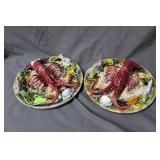 Pair Portugese made Lobster plates by Jay Wilfred