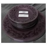 Villeroy & Bach purple glass dinner (4) &