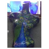 Peacock painted on torso, very nicely done