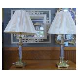 Pr. Brass & Chrome table lamps, nice detail,