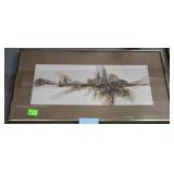 Watercolor of Desert city scene 14.25" x 26.5"  -