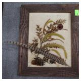3D pheasant feather & pinecone art