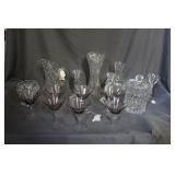 Shelf lot of cut & lead crystal incl. candle