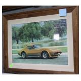 Corvette Florida print in rough cut frame 30"