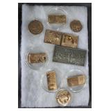 Tray Civil War & historical metal tokens