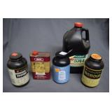 Six smokeless powder: IMR 4227 (half full),