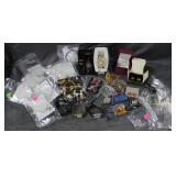 Costume jewelry incl Hardrock pins, Rosary,
