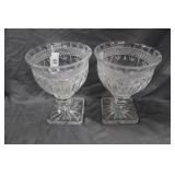 Pair of Shannon crystal pedestal vases