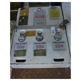 Vintage .50 3- slot condom dispenser, Sensuous