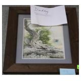 Watercolor driftwood picture 19.5" x 20.5"