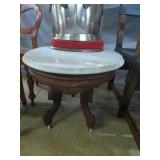 Early  marble  topped oval side table30 in x 22