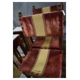 2 medieval chairsHeavy wood frames,cloth