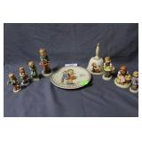 Seven Goebel figures, Goebel Hummel bell & 1980