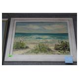 Tropical beach scene painting acrylic on canvas