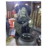 Halloween Witch w/ cauldron, animated, eyes light