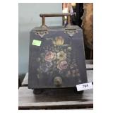 Tole painted coal bucket
