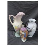 Hull vase,  porcelain Geisha, Fukagawa vase,