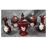 5pcs HP Westmoreland ruby glass