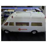 Vintage Tonka Rescue vehicle, interior w/ gurney