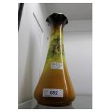 Early Roseville style ruffle top vase marked A64