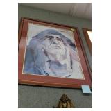 Native American Indian framed print 37.5" x 30.5"