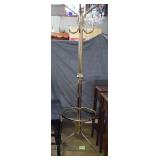Contemporary brass hall tree72 in hi,base rack
