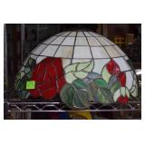 Rose stained glass hanging lamp