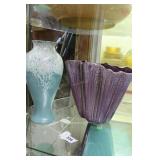 Royal Haegar aqua crystal 12.25" H vase &b Royal