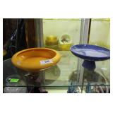 Two Royal Haegar: yellow center bowl & baby blue