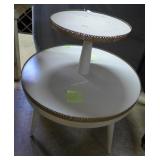 2 tier cake plate occasional tableLace