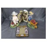 Cowboy frame, outhouse picture frame, and resin