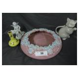 Royal Haeger daisy bowl, bud vase, Dresden Angel,