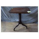 Vintage hardwood lamp table, spiral turned