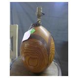 Wood Egg table lampHeavy custom hardwood