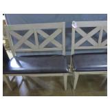 2 Garden benches " X " backs,wood