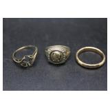 Two 10kt rings - 7gtw, & 14kt wedding band 4gtw