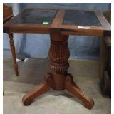 Gaming/occasional table, three footed pedestal