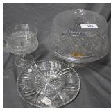 Libby crystal relish dish, compote, & heavy