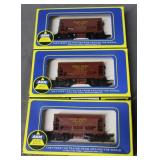 Three ahm HO scale rail cars in box