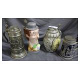 Four Beer Steins incl Laurel