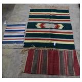 Three Native American Woven wool blankets