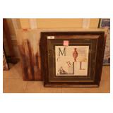 Two contemporary art: Framed M 24.5" x 24.25" & ab