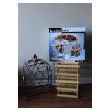 Two wine racks - wood & metal and in box Appetizer