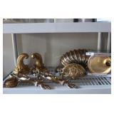 8pcs gold gilt decor - canapé plates in box, cover